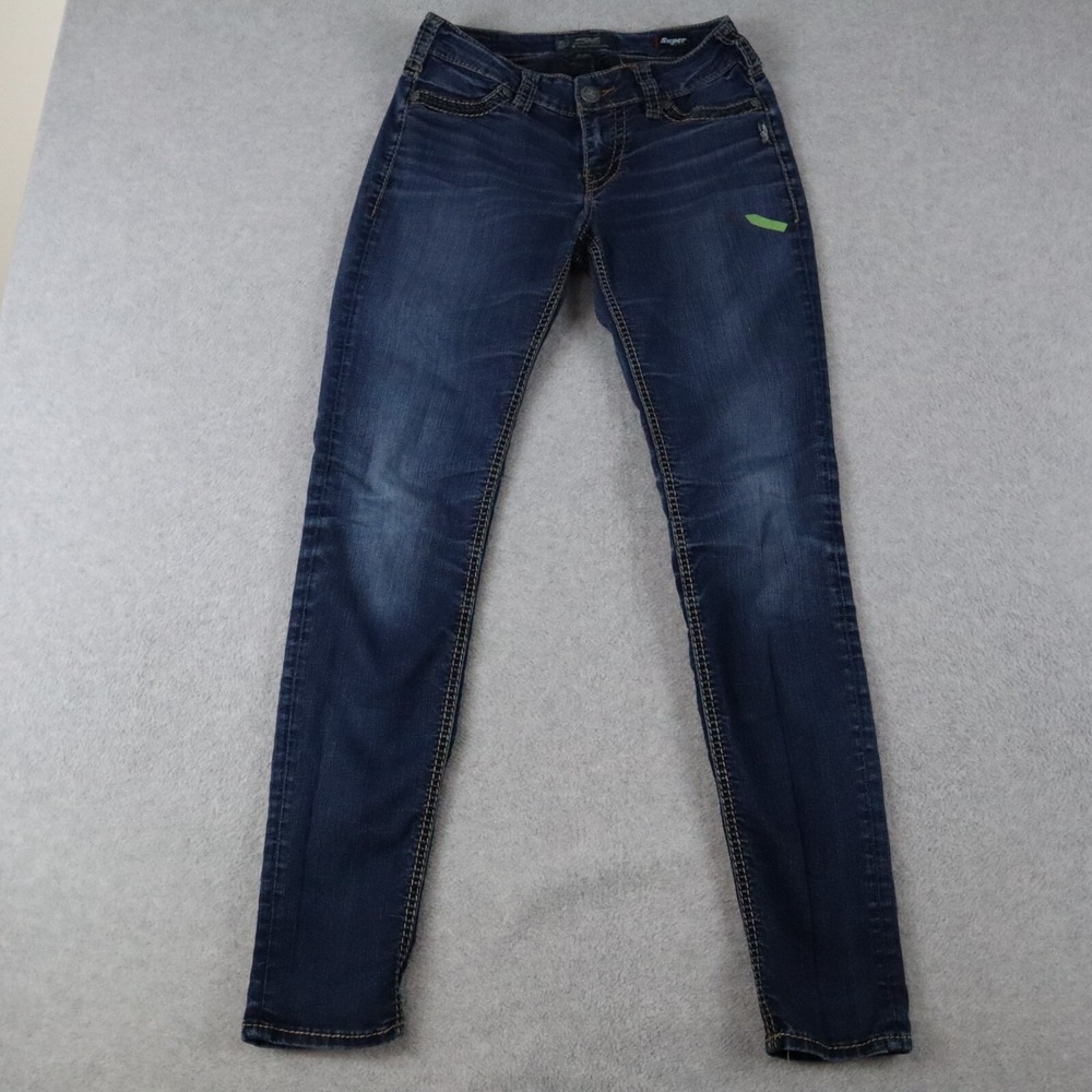 Silver Jeans Womens 27x31 Suki Mid Super Skinny 5-Pocket Stretch Flex Denim Blue